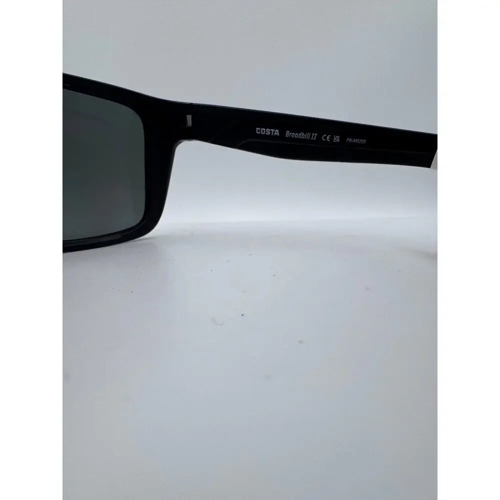 New Costa Broadbill II Sunglasses Men's Matte Black Frame Gray Lens Polarized